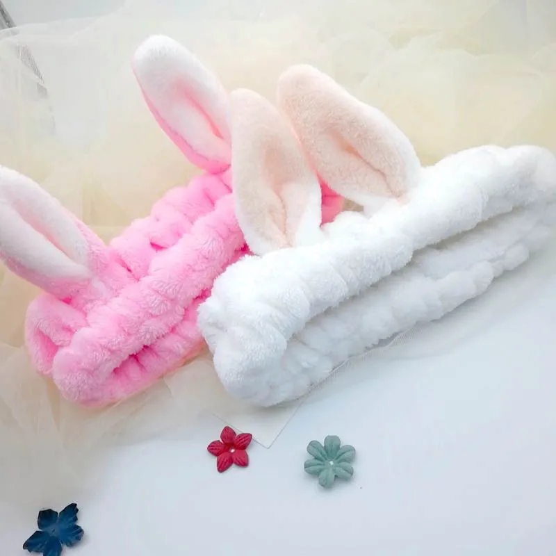 Calymel коралловые флисовые мягкие милые ободки с кроличьими ушками для женщин