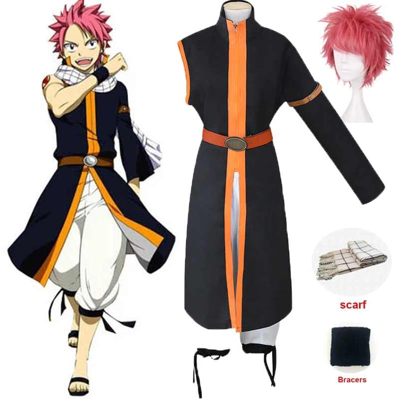 Аниме Fairy Tail Косплэй костюм Etherious Нацу Dragneel Костюмы для косплея Хэллоуин шарф