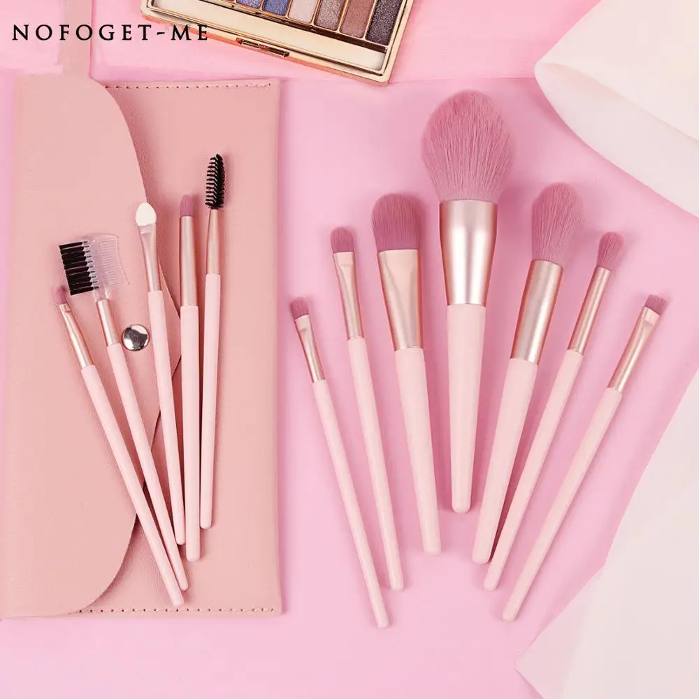

Pink Wooden Foundation Cosmetic Eyebrow Eyeshadow Brush Makeup Brush Sets Tools Multifunctional Cosmetic Brush Make Up Tools