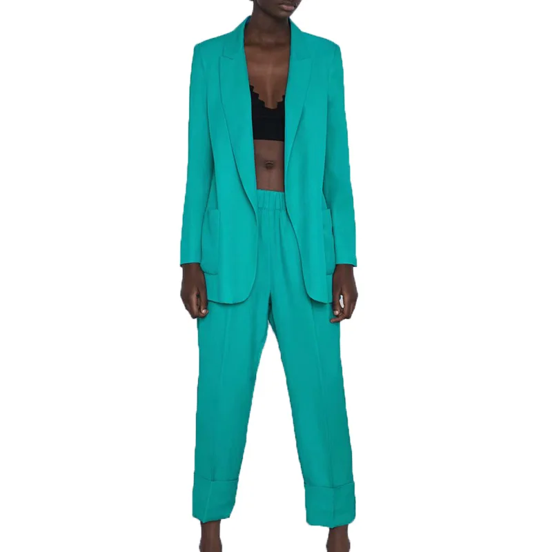 2019 осенний Блейзер костюм женский повседневный комплект из двух предметов