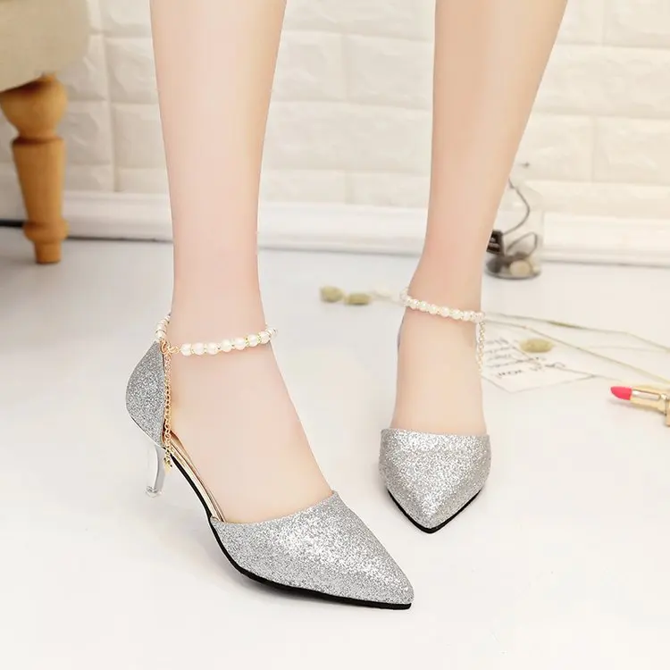 Сезон весна лето Элегантные женские повседневные сандалии на каблуке рюмочка с