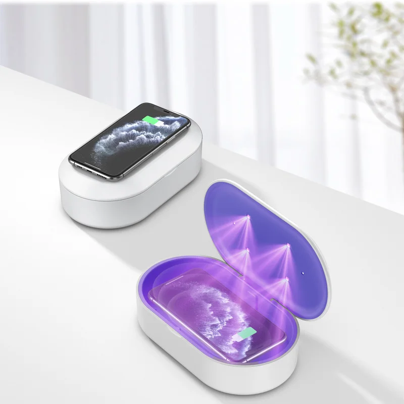 

Беспроводная зарядная станция для телефона Uv коробка для дезинфицирующих средств, 10, с дезинфицирующим средством, стерилизатором, функцией...