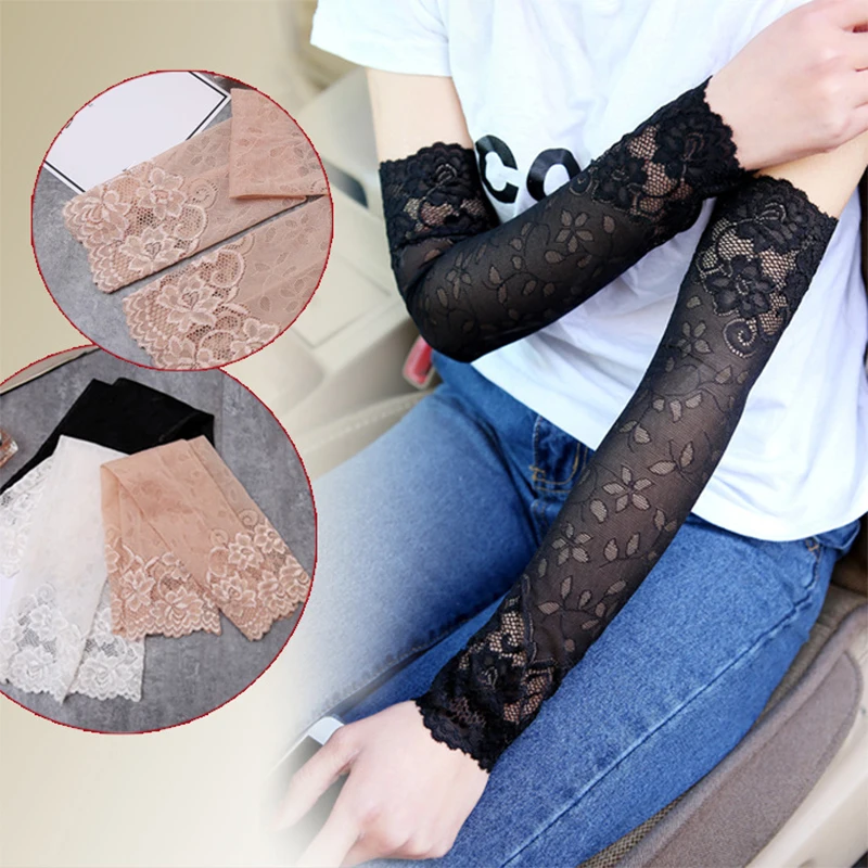 

1Pair Lace Sexy Bracers Short Cover Scars Tattoo Scaling Wrist Sleeve Black Outdoor shade sleeve