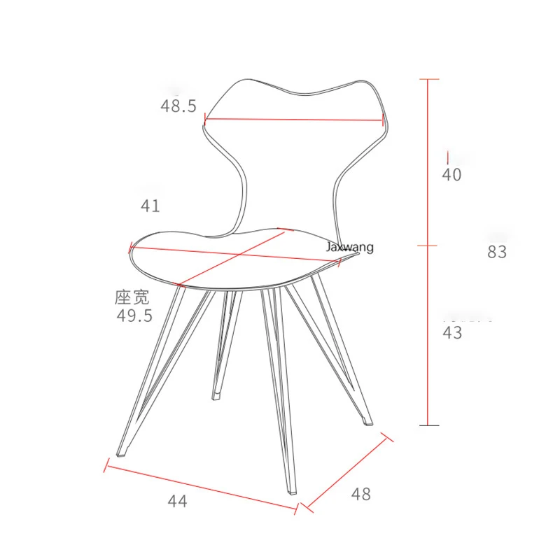 

Nordic Dining Chairs Luxury Wrought Iron Modern Minimalist Home Black Backrest Designer Leather Creative Fashion Dining Chair