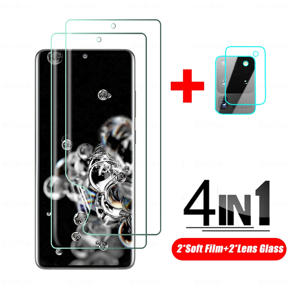 4 в 1 гидрогелевые пленки для Samsung Galaxy S20 Ultra S21 FE Plus S10 + S9 A72 A52 A32 A12 мягкая защитная