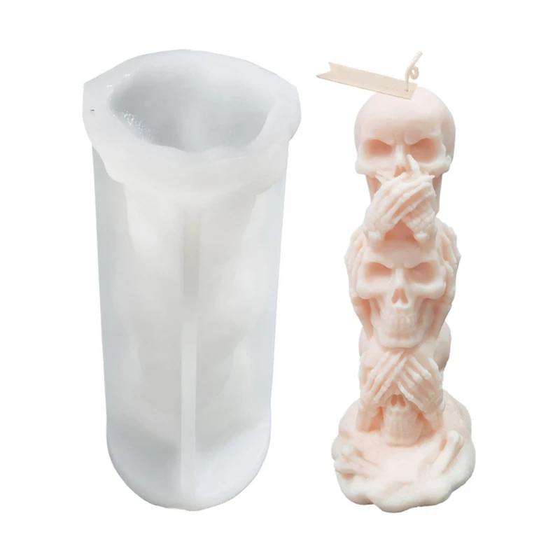 

Lastest Large Size3D Skull Silicone Mold Punk Retro Style Chocolate Jelly Molds Resin Artwork Christmas Party Supplies