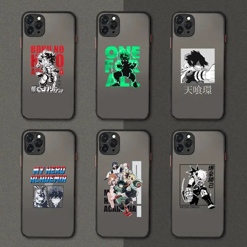 

My hero academia Japan anime Phone Case matte transparent For iphone 7 8 11 12 plus mini x xs xr pro max cover