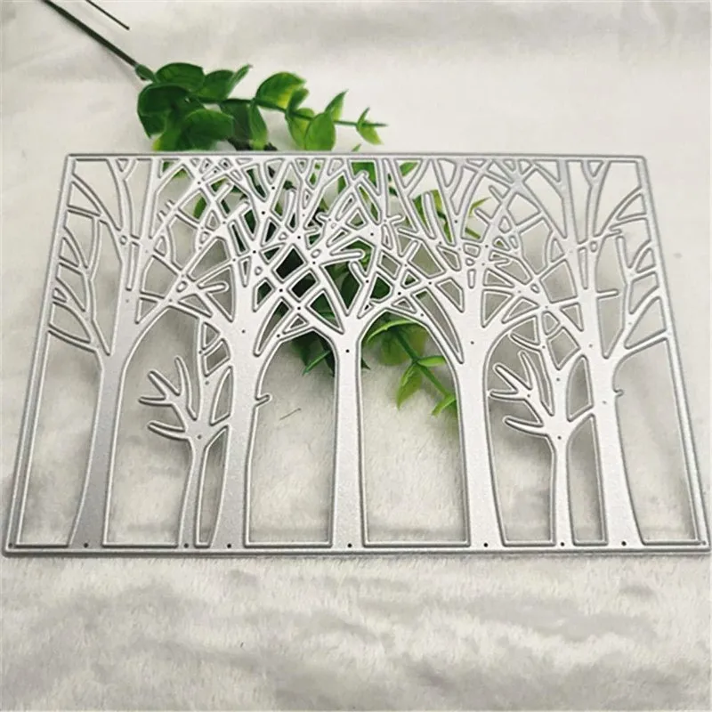 Nice Tree Cutting Dies background Metal Stencils For Card Making Decorative Embossing Suit Paper Cards Stamp DIY | Дом и сад
