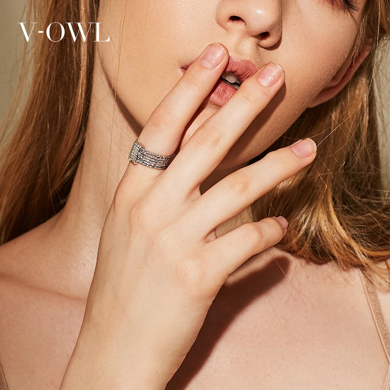 V-Сова мульти-кольцо Комбинации серебро Цвет Титан Сталь кольцо Кольца из
