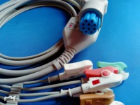 free shippingone piece 10j 5leads ecg cable and leadwires with clip for datexaha