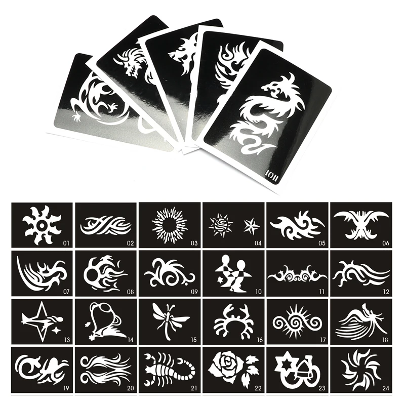 100 шт. трафареты для татуировок|designer tattoos|tattoo designstencils for body painting |