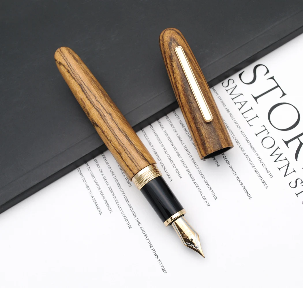Перьевая ручка Jinhao из 9056 натурального дерева M/F чернильная Nib ручной работы с