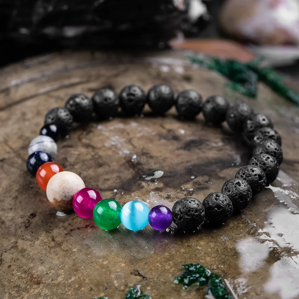 8 & 10 мм очаровательные браслеты с бусинами из натурального камня для женщин и