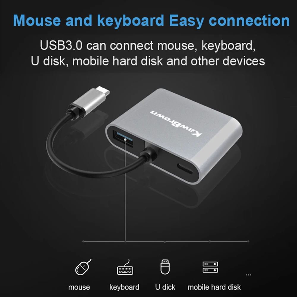 KawBrown 4 в 1 мульти USB C док станция адаптер расширяется к 3 0/HDMI/VGA выход/PD Зарядка для