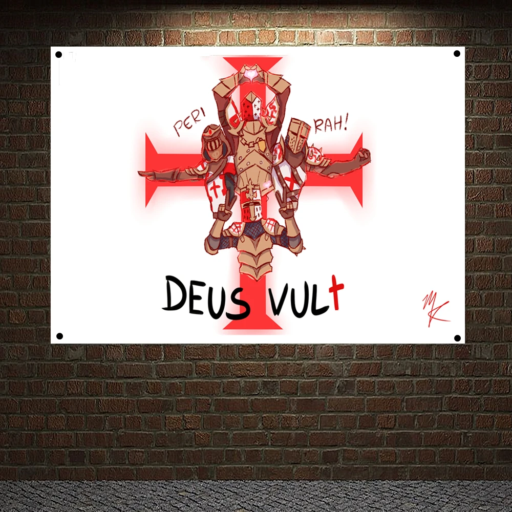 

Knight Templar Order Flag Painting Wall Art Crusaders Posters Wall Hanging Custom Vertical Banner Brass Metal Holes Grommets T6