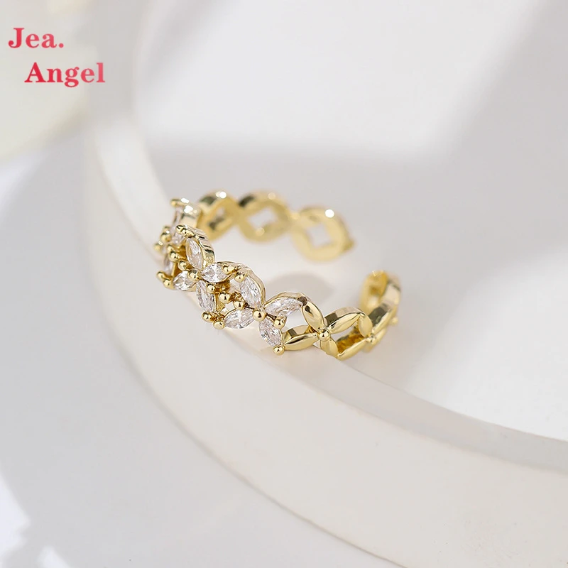 

Кольцо Jea.Angel из серебра 925 пробы светильник фианитом, регулируемое