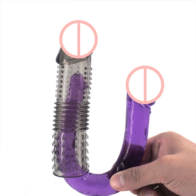 Boquilla en extensiones de pene condón manga hombre ampliación para hombres retraso espray masajeador anillo cubierta |