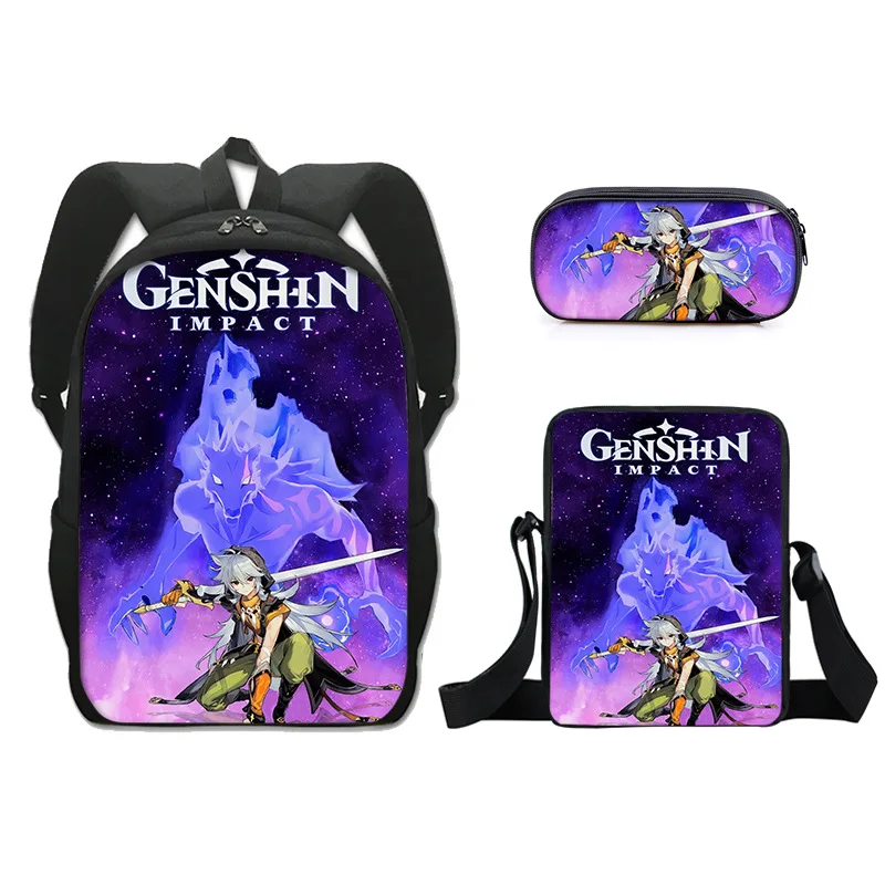 

Pikurb Genshin Impact Keqing школьный рюкзак сумка через плечо Чехол-карандаш подарок для детей студентов