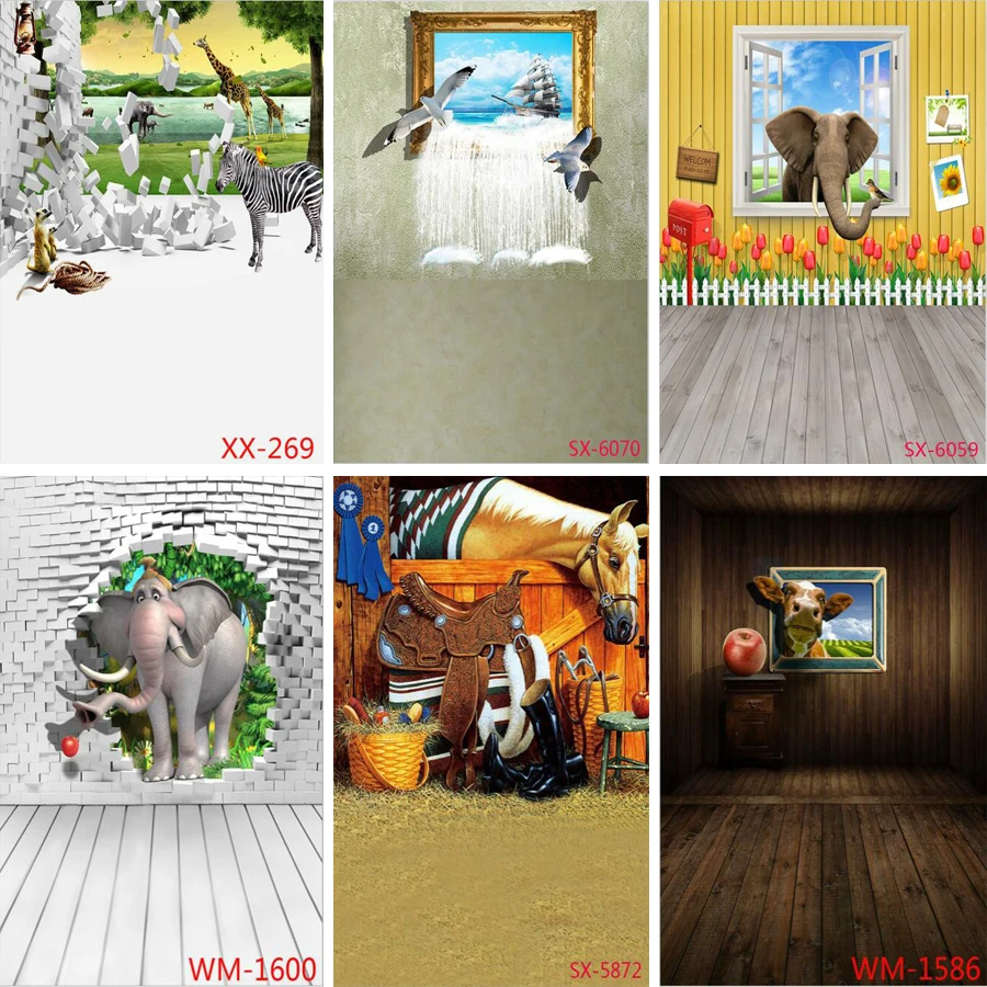 Реквизит для фотосъемки 3D принтер помещений деревянный пол фон Мультяшные