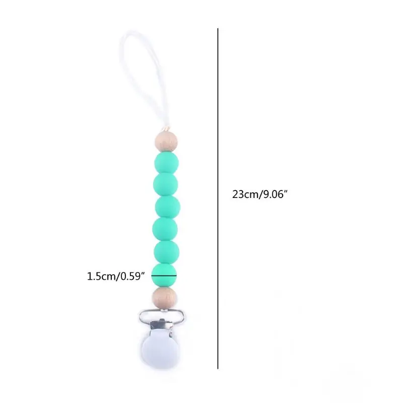 

Silicone Baby Anti-drop Chain Pacifier Clips Infant Nipple Appease Soother Chain Clips Dummy Holder Baby Bite Bead
