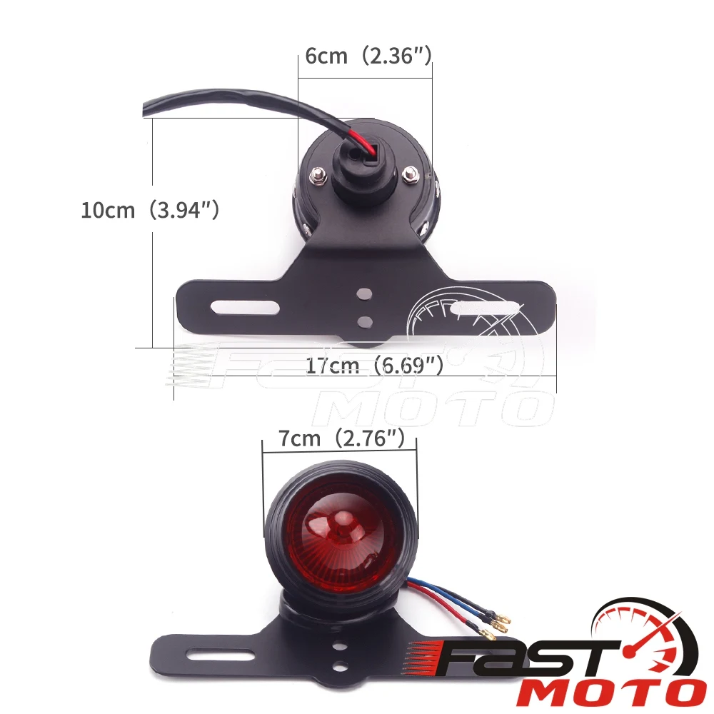 Ретро светодиодный фонарь светильник стоп сзади для Harley Cafe Racer BMW CB XS Triumph номерной