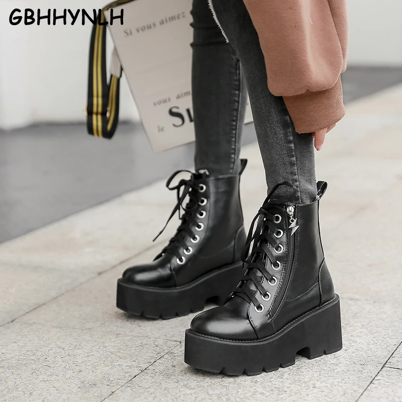 

Осенние ботинки GBHHYNLH, 2019, Осенняя обувь, женские ботильоны, ботинки на низком каблуке, обувь на платформе, женские зимние ботинки, зимние ботинки, LJA851