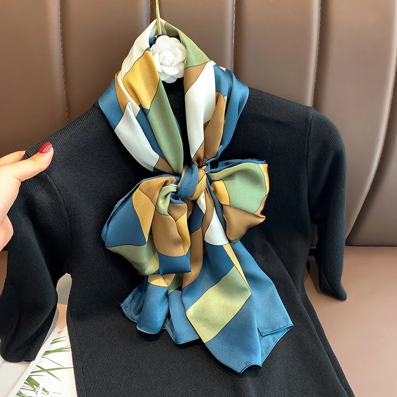

Silk Scarf Hijab Women Luxury Bandana Female Muslim Headband Scarves 2021 Shawl Summer Soft Shawl Wrap Neck Foulard Pashmina