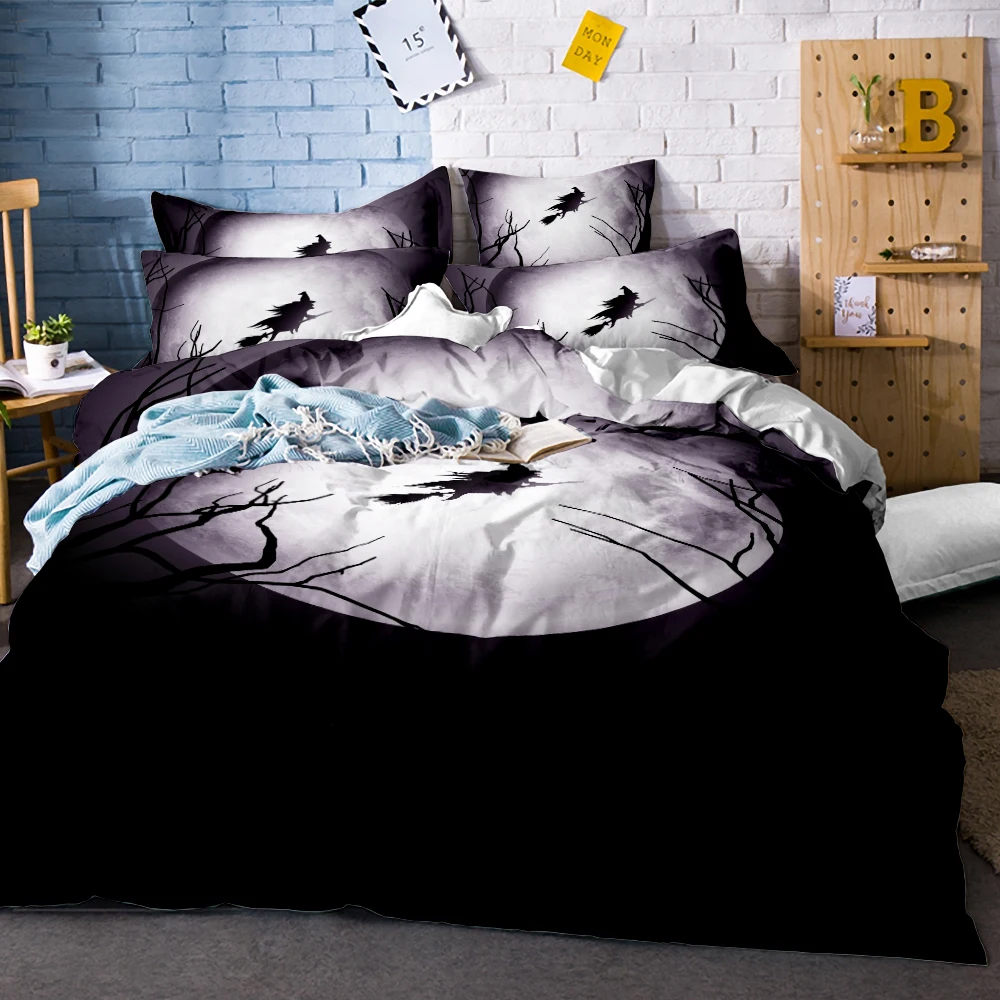 Хит Хэллоуин ночной Комплект постельного белья мультяшный дизайн с летучими