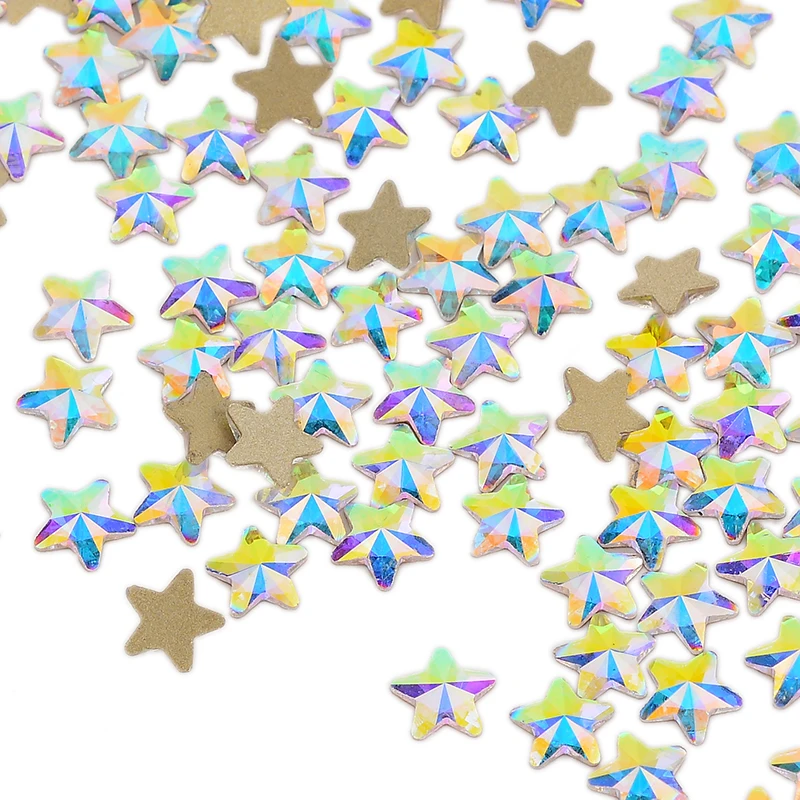 Pentagon-5mm 30pcs Golden Back AB Color Flatbacks No-Hotfix Rhinestones CRYSTAL Nail Art Crystal Flat Back Rhinestones For Nails - Цвет: Pentagon-5mm