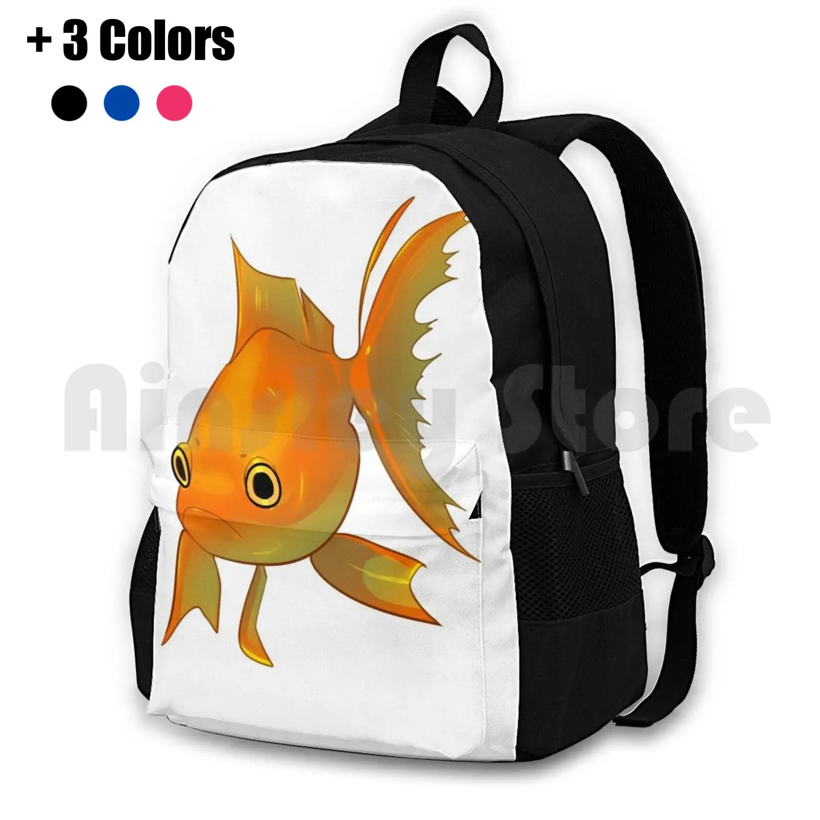 

Goldfish Outdoor Hiking Backpack Riding Climbing Sports Bag Goldfish Fish Animal Gold Orange