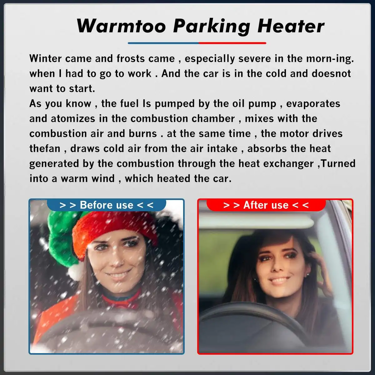 $81.52 Metal Shell 12V 8KW Car Heater Air Diesel Heater Triple Air Outlet Heating Fan LCD Display With Oil Extractor For Boat Bus