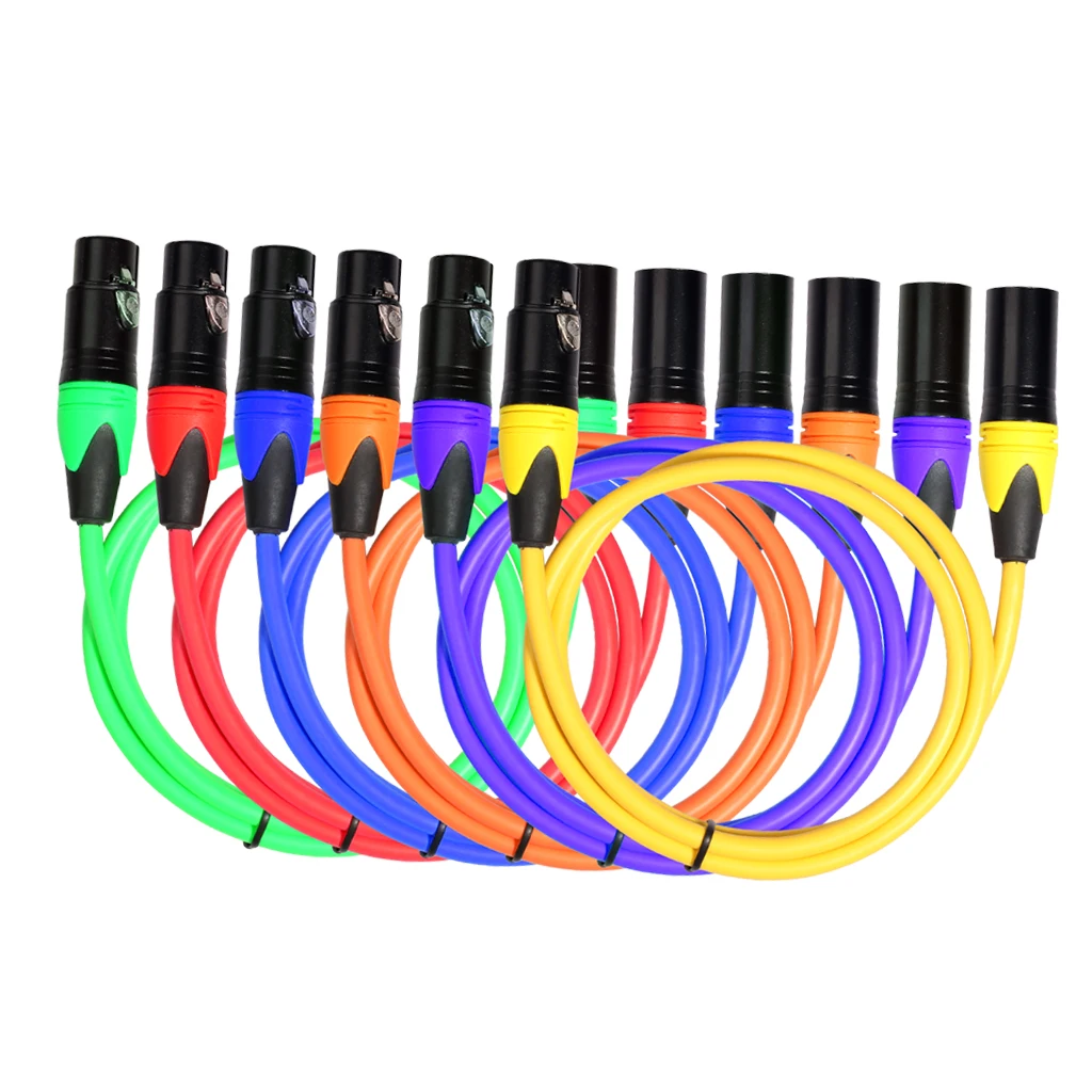 XLR M к F 3 Pin лучшие контакты сбалансированный микрофон аудио кабель 6 видов цветов