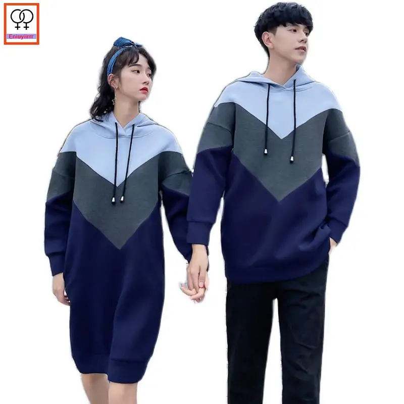Парная одежда зимнее женское мужское платье-толстовка с капюшоном и | Женская