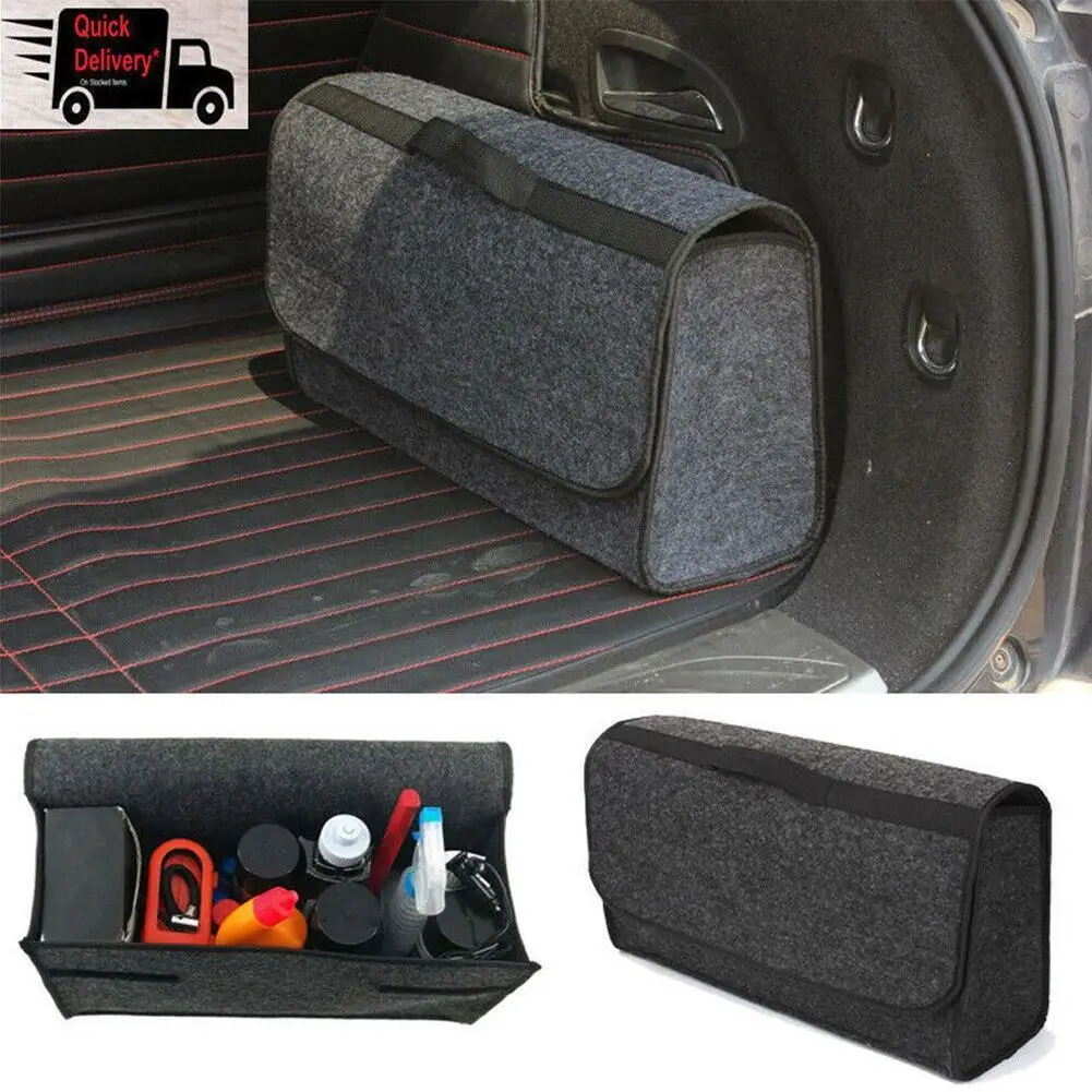 Portable Foldable Car Storage Box Car Trunk Organizer Felt Cloth Storage Box Case Auto Interior Stowing Tidying Container Bags