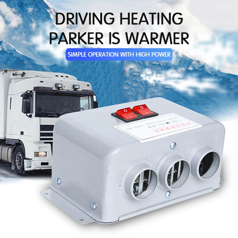 

12V 500W/24V 800W Car Heater Version Car Heater 12V/24V 3-hole High-power Heater Defogging Defroster For RV Motorhome Trailer
