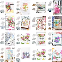blooming watercolor flowers feast metal cutting dies stamp hot foil diy scrapbooking craft stencil photo template decor 2021 new