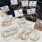 Серьги-кольца женские, золотые, геометрические, серьги с цветком и жемчугом