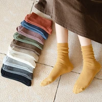 woman socks 1 pair solid color cotton 2021 autumn fashion new breathable comfortable deodorant fashion sports socks women sox