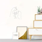 Наклейка на стену в Корейском стиле с изображением винной женщины, домашний декор, наклейка s для спальни, гостиной, бара, съемные обои ph607