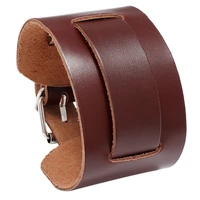 black brown genuine leather simple elegant watch strap bracelet cuff bangle jewelry pulsera hombre
