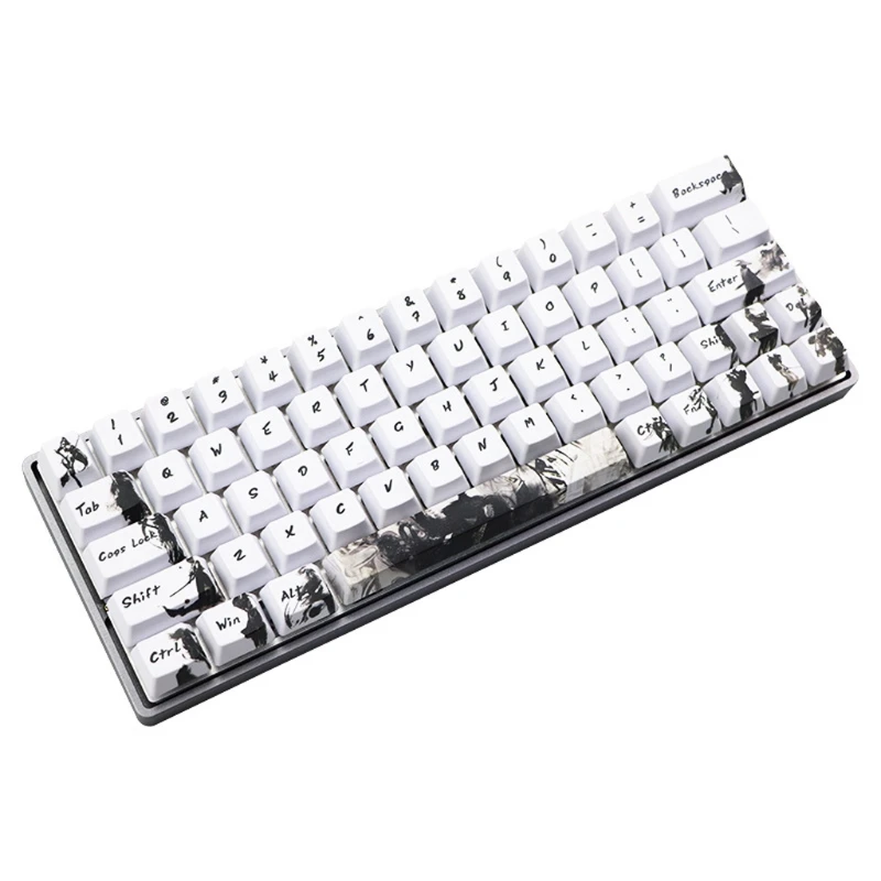 

71 Keys Knight errant Keycap Ink Keycap 5-Surfaces Dye Sub OEM Profile ANIS Layout Augment Mechanical Keyboard Keycap
