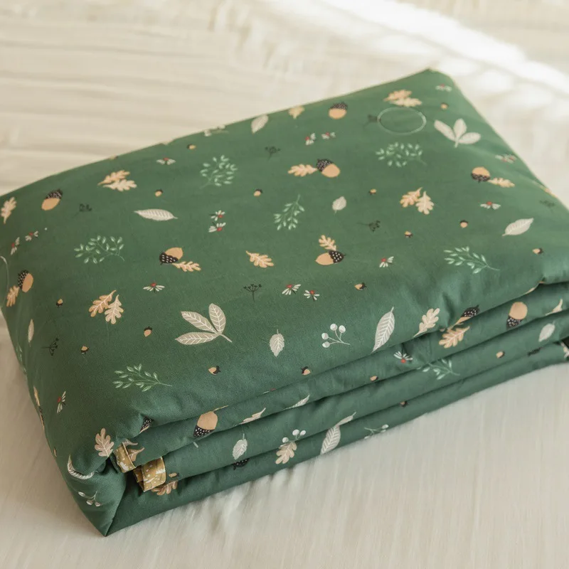 للبيع لحاف قطني صغير قابل للغسل بنمط الأزهار ، غطاء ناعم مسامي لمكيف الهواء ، للألحفة المطبوعة