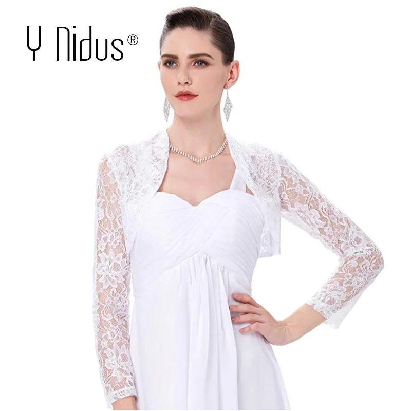 

Floral Lace White Blazer Women's Long Sleeve Shrug Bolero Cardigan 3/4 Sleeve Crochet Sheer Crop Jacket blazer femme S-3XL