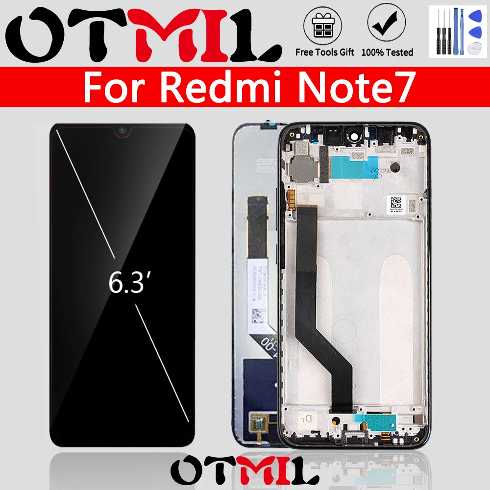 Оригинальный дисплей 6 3 дюйма для XIAOMI Redmi Note7 ЖК с сенсорным экраном рамкой и
