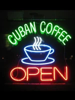 neon sign for cuban coffee open commercial beer club lamp resterant light anuncio luminoso lighting buffal outdoor a frame sign
