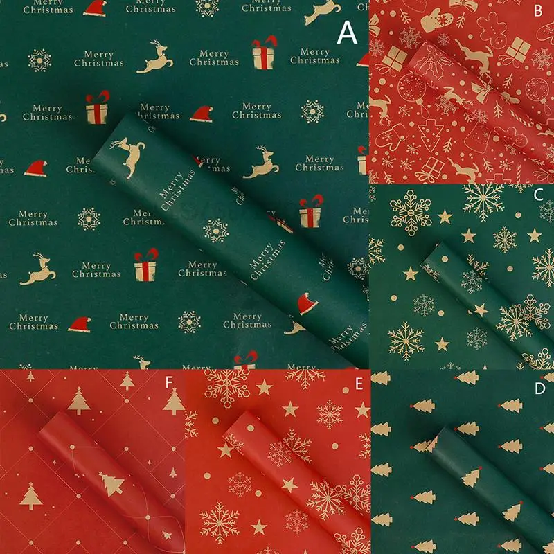 

10pcs Christmas Wrapping Paper Wedding Green Gift Wrap Kraft Packing Paper