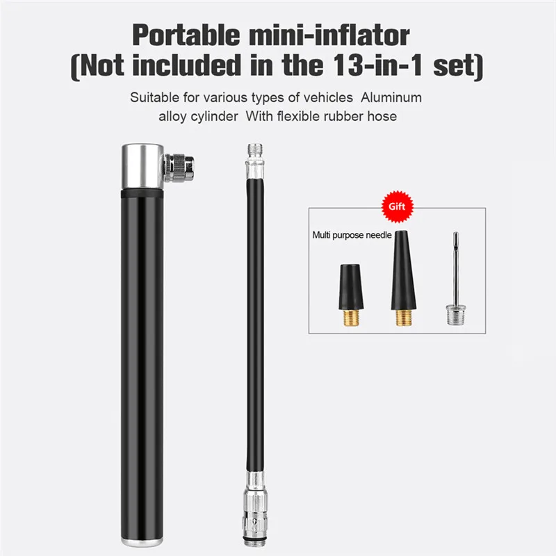 

Mutiuntional MTB Bike Repair Tools Kits Bag Hex Wrench Bicycle Pump Bracket Freewheel Crank Puller Remover Multi Bike Tools Kit