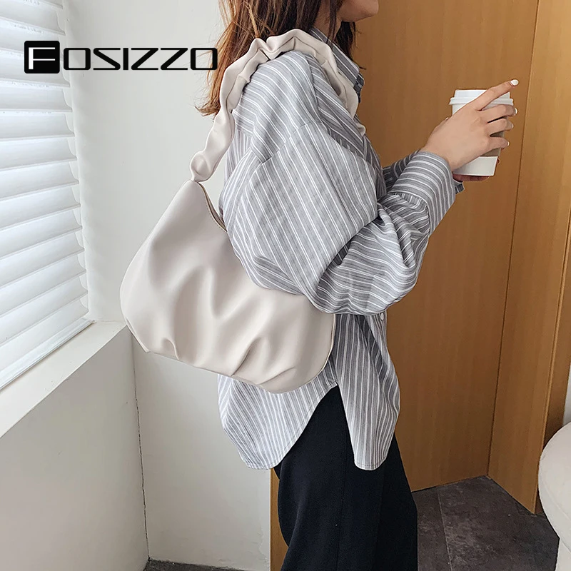 FOSIZZO Высококачественная сумка через плечо Женская белая тоут из искусственной