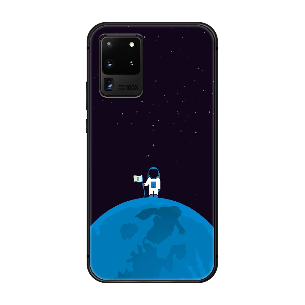 

Spaceman Phone Case cover hull For SamSung Galaxy S 6 7 8 9 10 20 Plus Edge E 5G Lite Ultra black cover luxury shell 3D back
