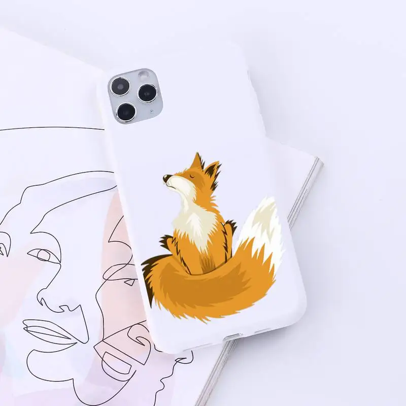

fox cartoon funny cute animal Phone Case Candy Color for iPhone 6 7 8 11 12 s mini pro X XS XR MAX Plus